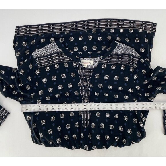 Two By Vince Camuto Tunic Dress Multicolor Geometric Cinched Waist Sz Small Boho - Picture 11 of 13